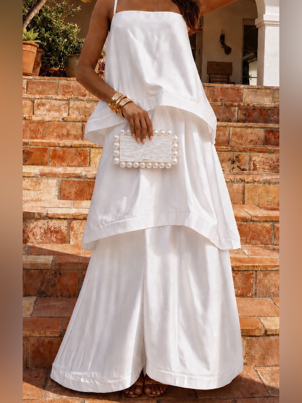 NWOT Show Me Your Mumu Ella Tiered Maxi Dress size Small S white ivory satin